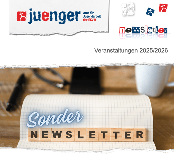 Titelgrafik des juenger-Sondernewsletters mit Logo, Schriftzug „Sonder Newsletter“ und Hinweis auf Veranstaltungen 2025/2026.