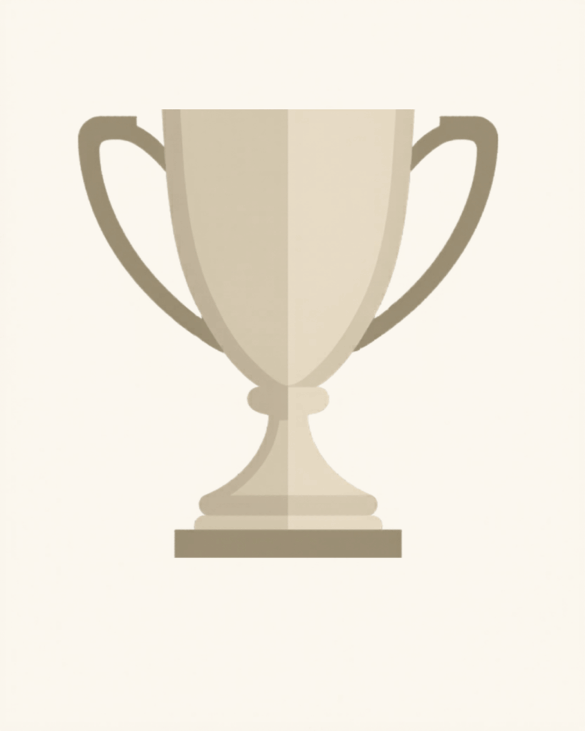 Illustration eines Pokals mit zwei Griffen vor hellem Hintergrund als Symbol für Erfolg, Auszeichnung oder Anerkennung