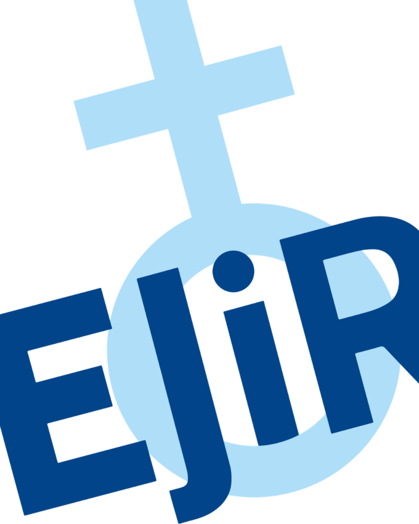 Logo der Evangelischen Jugend im Rheinland (EJiR) in Blau auf hellem Hintergrund als Erkennungszeichen des evangelischen Jugendverbands